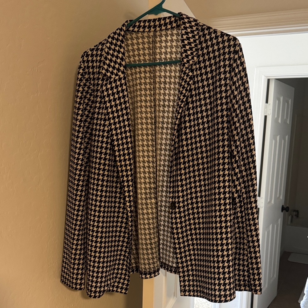 Stylish Houndstooth Women's Jacket